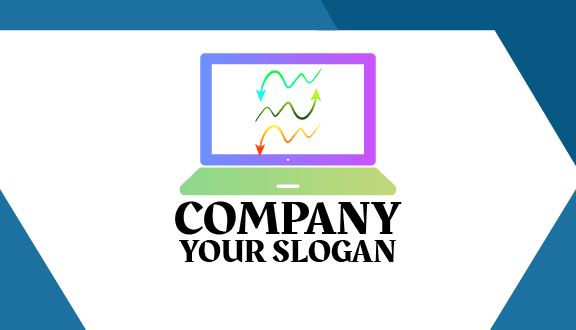 Squiggly Arrows Laptop Business Card