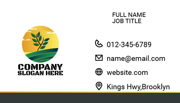 Sunny Sunset Agriculture Business Card