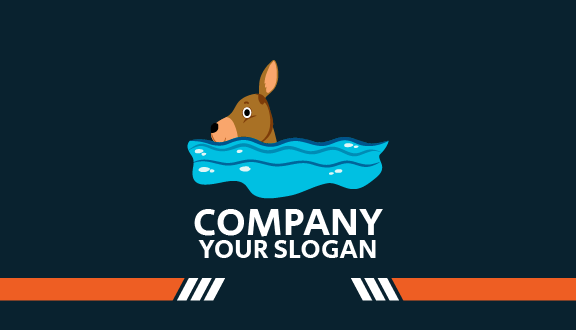 Swimming Kangaroo Business Card