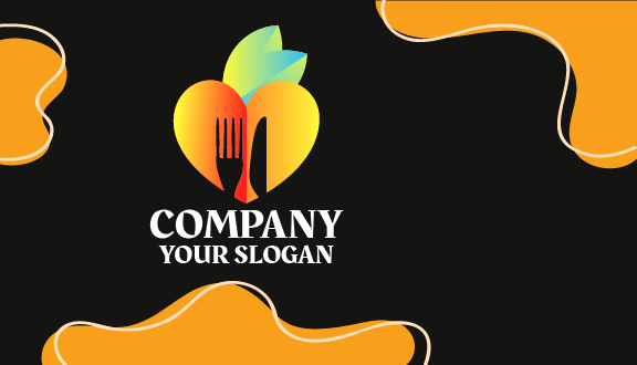 Kartu Nama Makanan Swirling Doodle