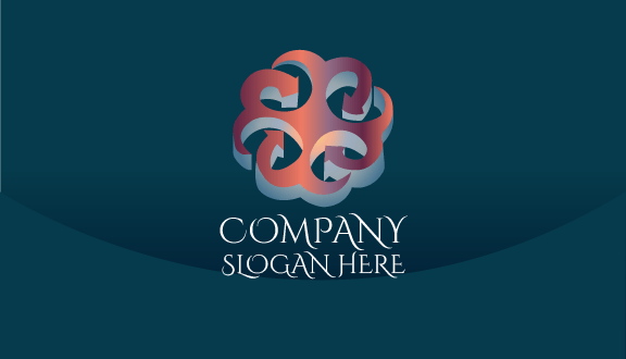 Biglietto Da Visita Aziendale Con Motivo Simmetrico