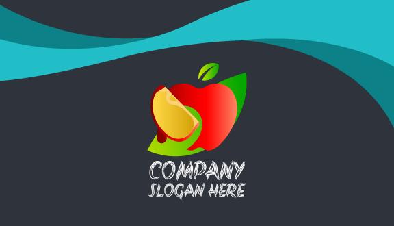 Biglietto Da Visita Con Mela Rossa Vibrante