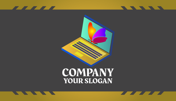 Vibrant Wings Laptop Business Card