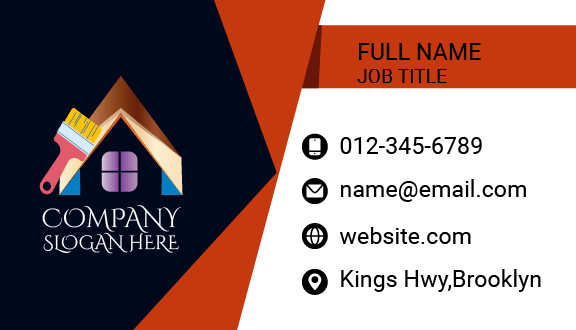 Wall Paint Construction Business Card