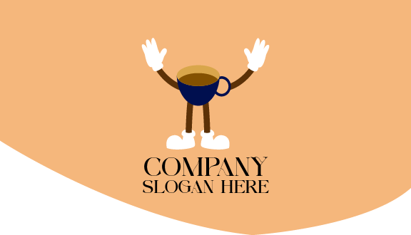 Biglietto Da Visita Tazza Da Caffè Che Sventola