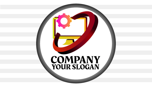 Biglietto Da Visita Con Schermo Di Computer Giallo