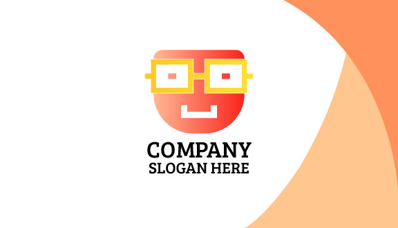 Kartu Nama Kacamata Kotak Kuning