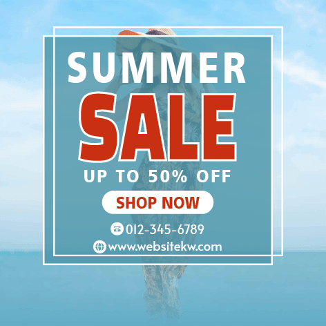 Publicação de Promoção de Verão com 50% de Desconto no Facebook