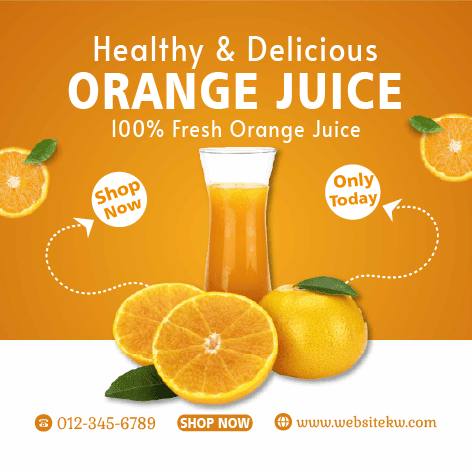 Post su Facebook dedicato al delizioso succo d'arancia