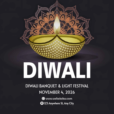 Publicação para o Facebook sobre o Festival de Diwali
