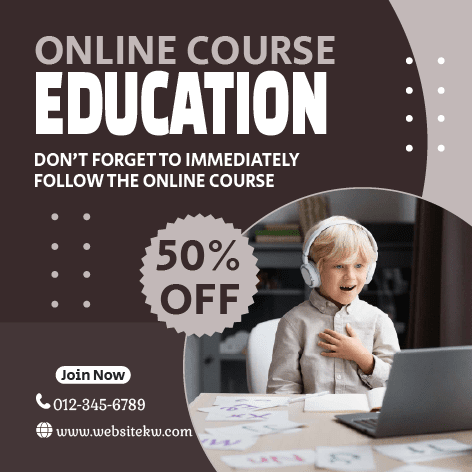 Post envolvente sobre educação online no Facebook