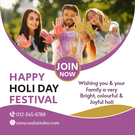 Publicação para o Facebook sobre o Festival Holi