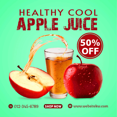 Publicação para Facebook sobre Sumo de Maçã Saudável