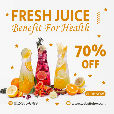 Publicação para Facebook sobre Sumo de Fruta Saudável