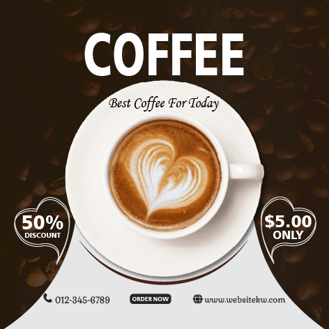 Publicação para o Facebook sobre Café em Formato de Coração