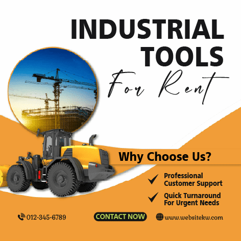 Publicação para Facebook sobre Aluguer de Ferramentas Industriais