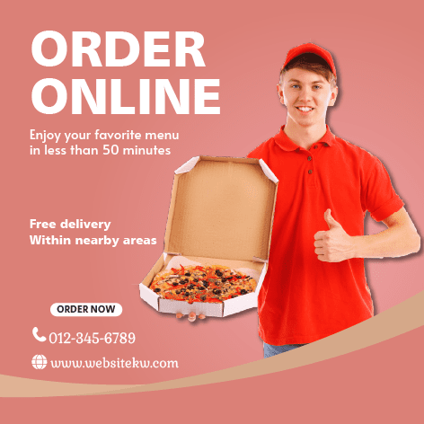 Postingan Facebook Pengiriman Pizza