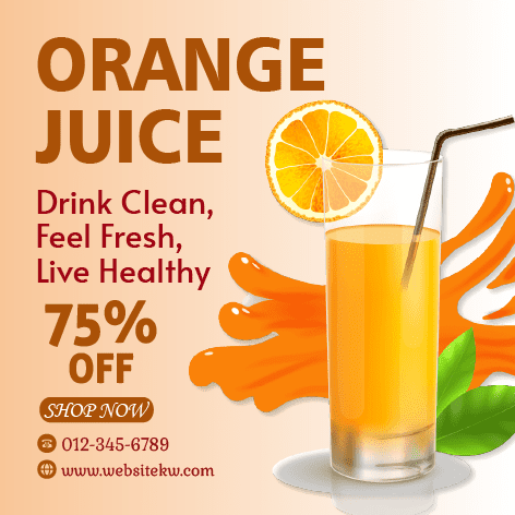 Publicação Premium de Sumo de Laranja no Facebook