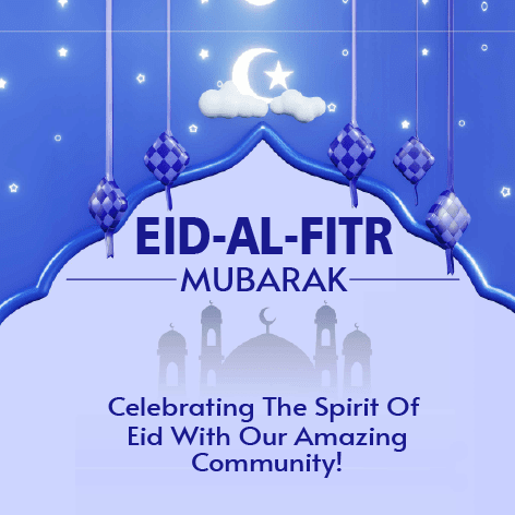 Post refinado para o Facebook sobre o Eid Al Fitr Mubarak