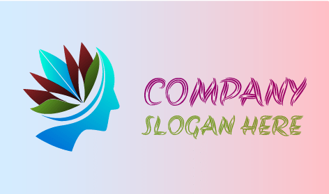 Abstract Leafy Face Logo