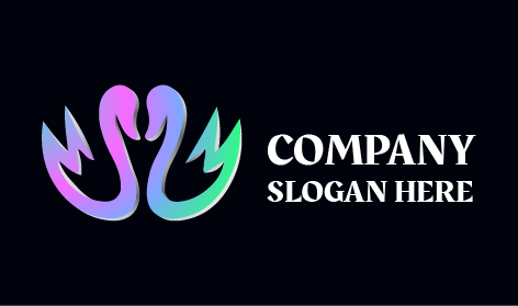 Paar Schwan Abstraktes Logo