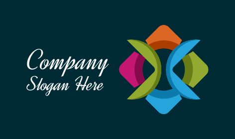 Logotipo Abstrato Digital Multicolorido