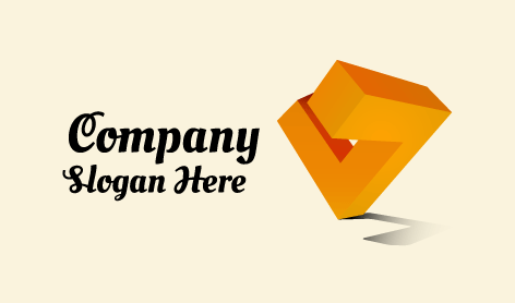 Logotipo Abstracto De Bloque Naranja