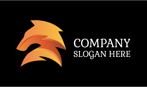 Orange Fox Abstract Logo