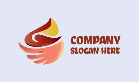 Orange Wing Abstract Logo