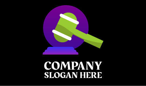 Logo Dell'avvocato Con Martelletto Verde Mela