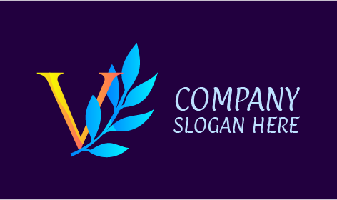 Logo estetico con foglie blu