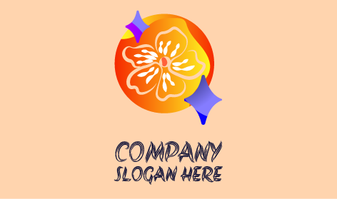 Logo estetico del fiore arancione