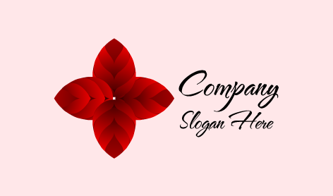 Aesthetic Red Flower Logo