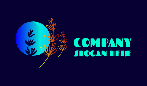 Logo estetico vibrante a forma di foglia