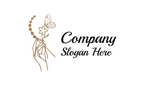 Hand Holding Flower Aesthetic Logo