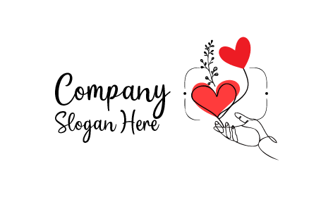 Twin Hearts Aesthetic Logo