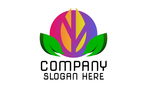 Logo Pertanian Daun Berwarna-Warni