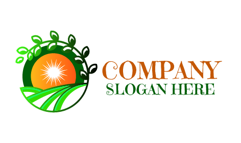 Logo Pertanian Sinar Matahari Yang Energik