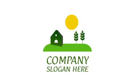 Logo Pertanian Pemandangan Subur