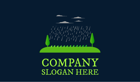 Logo Für Landwirtschaft Mit Regenschauer