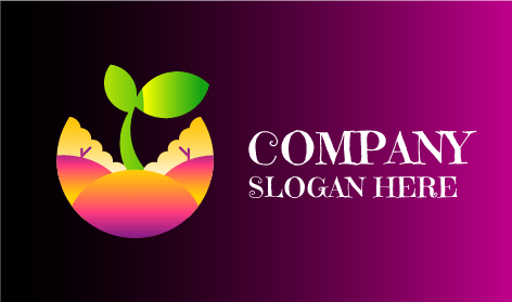 Logo Pertanian Matahari Terbenam