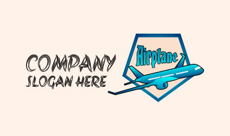 Blue Airplane Flight Logo