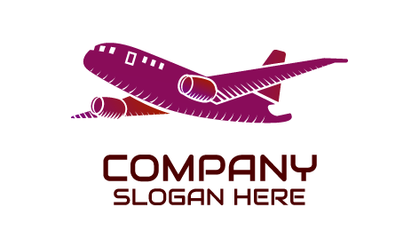 Modern Magenta Airplane Logo