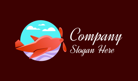 Retro Red Airplane Logo