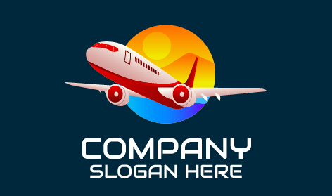 Sunset Airplane Soar Logo