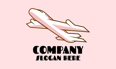 Tilted White Airplane Logo