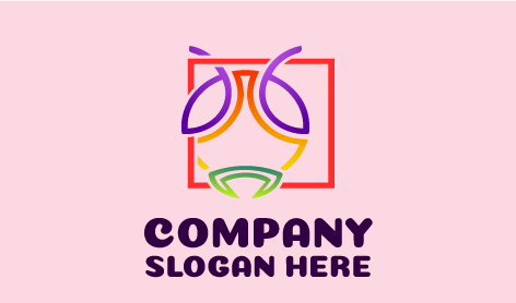 Logo Fourmi Au Contour Coloré