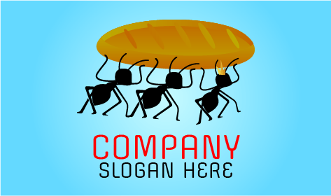 Logotipo De Hormigas Cargadas De Pan