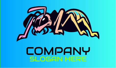 Logo Fourmi Dégradé Dessin Animé