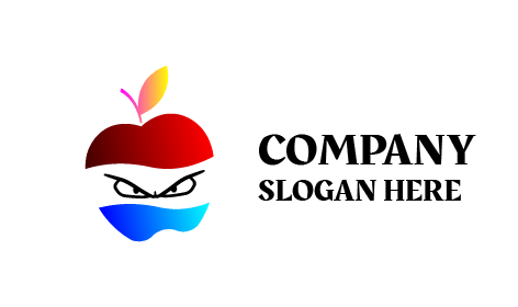 Logotipo Elegante Da Maçã Colorido Ondulado